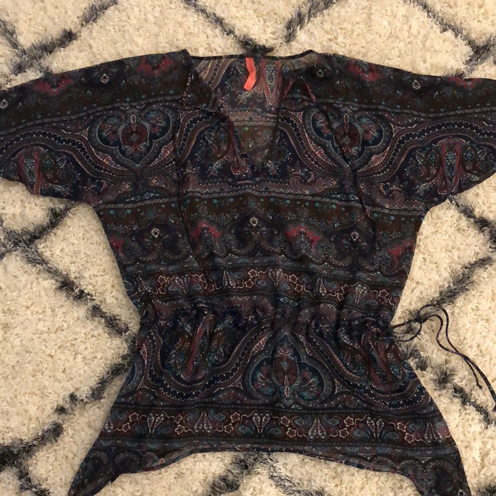 Boho sheer beach cover up